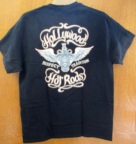 Tee t shirt hollywood hot rods wings, &#039;respect tradition&#039; unused usa large; mint