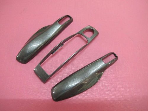 3pcs key remote fob cover case trim replacement for porsche macan grey