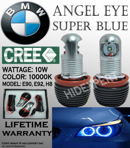 Agq cree direct fit bmw e92 e93 h8 10w blue led angel eyes halo light bulbs#lt7