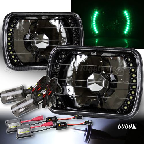 Green led signal for chevy! usa 7x6 h6054 h6014 h6052 headlights h4 hid 6000k