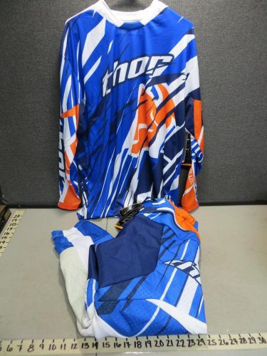 New thor blue s4 flux jersey lrg 2910-2788 pants 34 2901-4370 atv mx #394