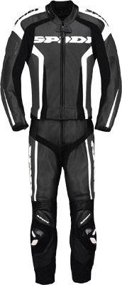 Spidi sport rr touring two piece leather suit black white us 44 eu 54