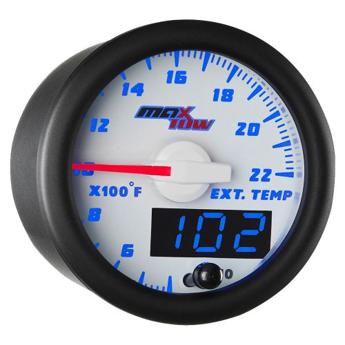 52mm white &amp; blue maxtow double vision 2200 f exhaust gas temp gauge - mt-wbdv08
