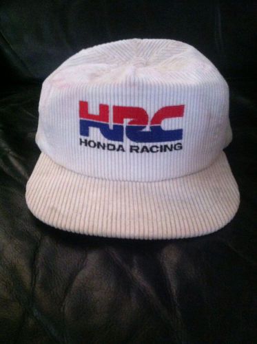 Vintage white honda corduroy hat motocross dirt bikes hrc racing collectible hat
