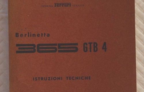 Original ferrari 365 gtb/4 technical service maintenance workshop owners manual
