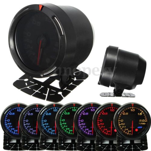 7-colors led universal 60mm 2.36&#039;&#039; car turbo boost meter gauge somke lens 12v
