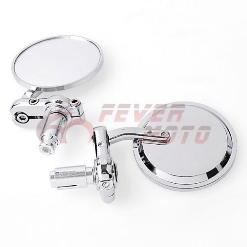 7/8&#039;&#039; silver motorcycle bar end rearview mirrors fit yamaha fz1 fz6 virago fm