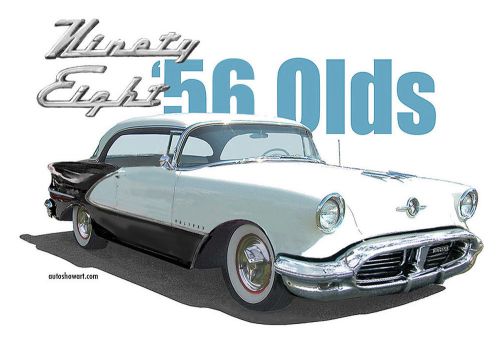 Auto art t-shirt 1956 oldsmobile 98