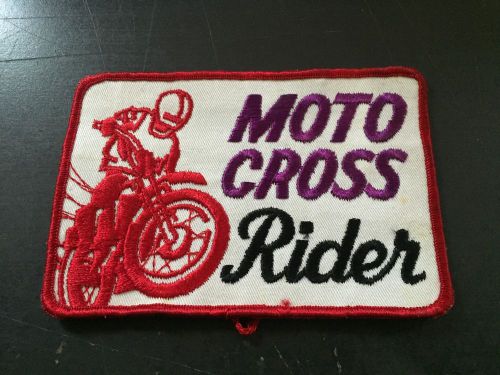 Large vintage moto cross rider embroidered motorcycle moto cross patch  6&#034; by 4&#034;