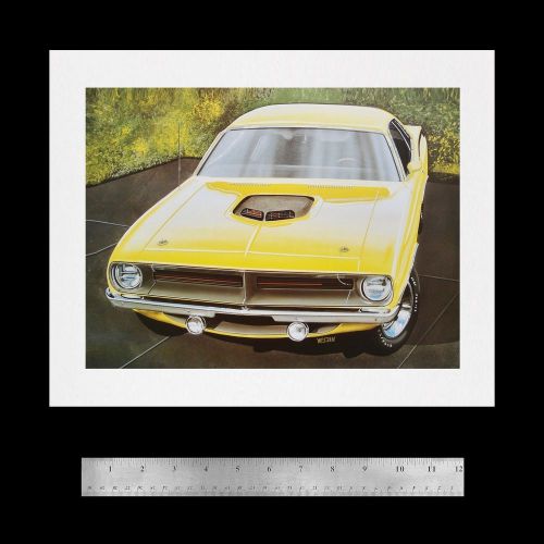 Cuda barracuda shaker hood plymouth: 1973 1974 318 340 360 - dealer poster print