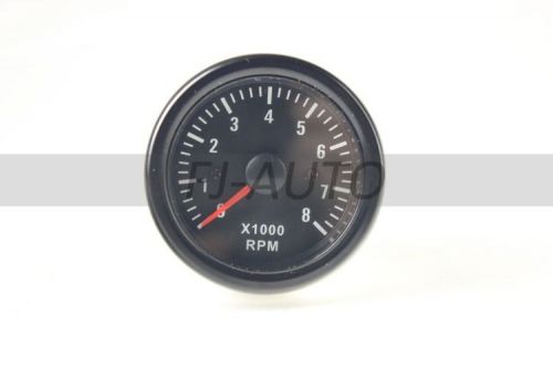 2&#034;52mm black tachometer tinted 0-8(x1000) rpm  car smoke tacho gauges new
