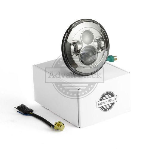 Advan black chrome 7" led daymaker projector headlight head lamp fit harley hd