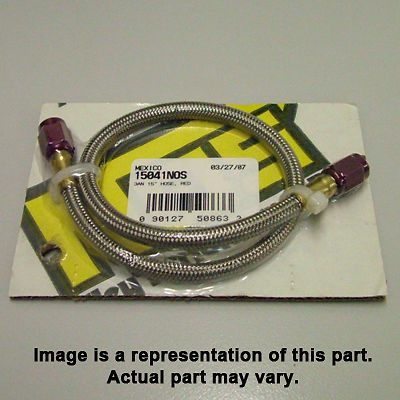 Nos 15051 18 in. braided -3an nitrous hose line red