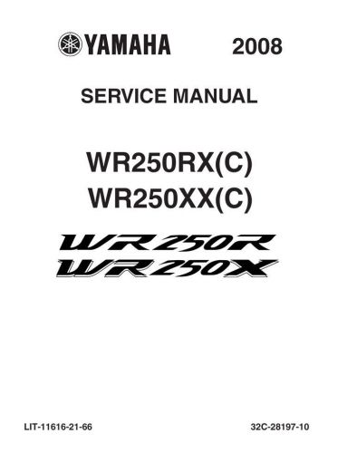 Yamaha wr250r wr250x 2008-2016 repair service manual reprint real book. free s&amp;h