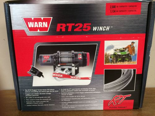 New warn rugged terrain 25 rt25 atv winch 2500# 50ft aircraft-grade wire rope