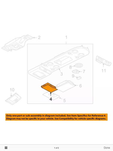 Used oem gray 2006-12 nissan armada/infiniti overhead console box/ replaces lcd