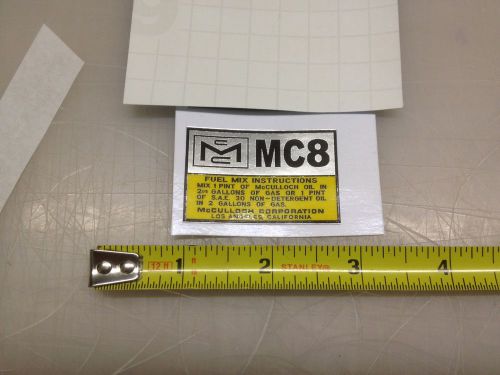 Mcculloch kart shroud decal mc8 mc-8