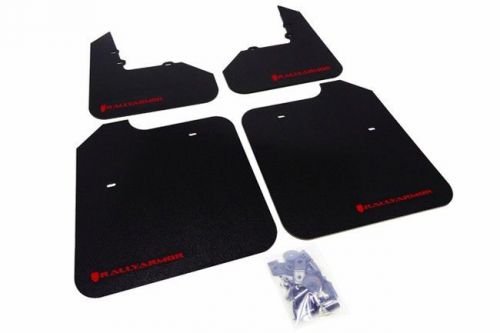 Rally armor classic black mud flap w/ red logo for mitsubishi evo 8/9/mr