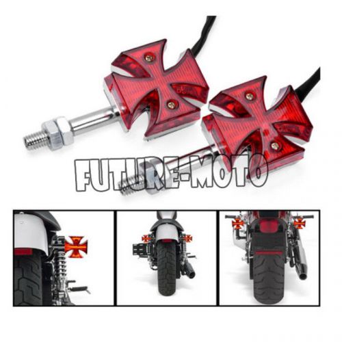 Led red turn signal lights indicator for harley bobber chopper cruiser custom