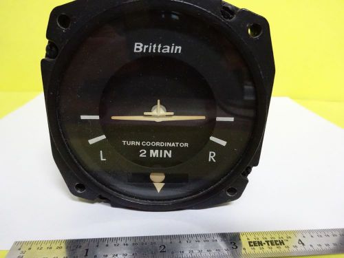 Brittain gyro rate turn aircraft instrument indicator untested #p9-11