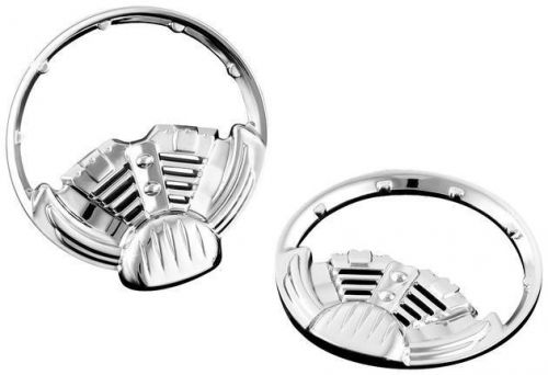 Kuryakyn twin ring volt/oil/air gauge bezels 2&#034; chrome harley flhxi 06