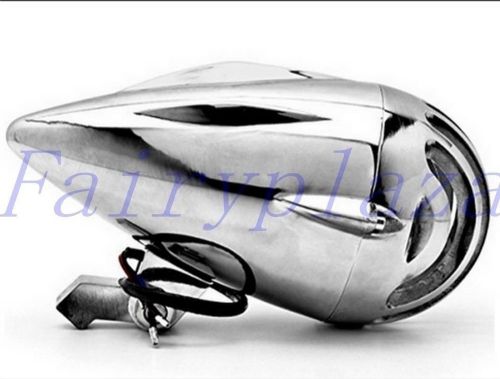 Vintage aluminum chrome motorcycle headlight retro cafe racer chopper cruiser v