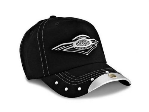 Kawasaki women&#039;s vulcan silver rhinestone adjustable hat black