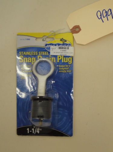 Nos marpac stainless steel 1-1/4 snap drain plug pn# 7-0565 #999-t18-env