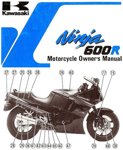 1990 kawasaki ninja 600r motorcycle owners manual -ninja 600 r--zx600c3-kawasaki