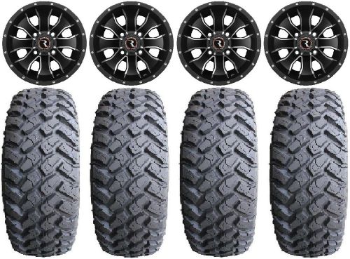 Raceline mamba black 15&#034; wheels 30&#034; motohammer tires polaris rzr 1000 xp