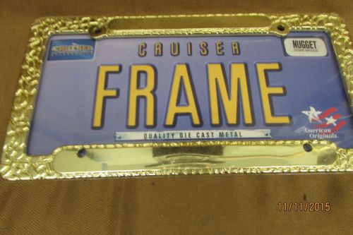 Cruiser vintage gold nugget license frame - gold plated - unused - # 20360