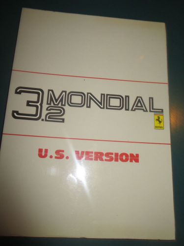 Ferrari 1988 us 3.2 mondial owners manual / uso e manutenzione handbook # 481/87