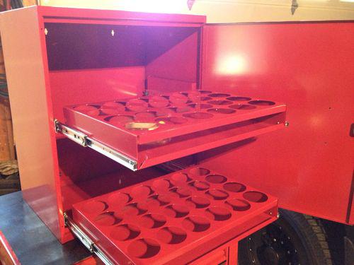 48 can aerosol 2 drawer sliding shelf locking storage cabinet