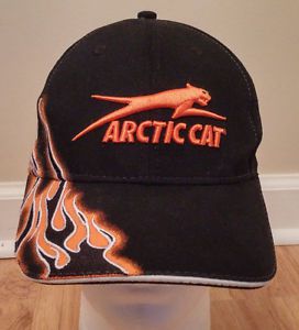 Arctic cat black/orange baseball cap hat arcticwear one size 100% cotton