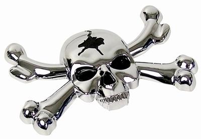 Chrome skull emblem! -old school-show quality! car,truck, or other project 04089
