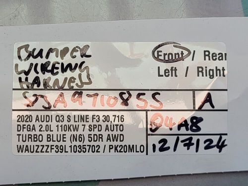 Audi Q3 F3 Front Bumper Loom Wiring Harness 83A971085S 12/7/24 Q4A8, US $, image 18