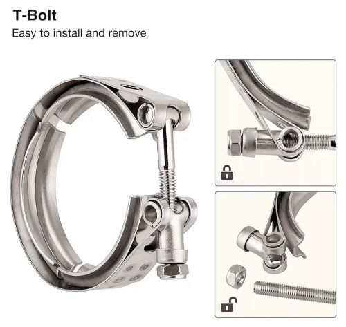 LokoCar V Band Clamp With Flange ID 3.5 Inch Male Female Stainless Steel Silver, US $25.99, image 9
