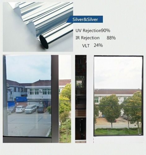 24"x15'/ROLL SILVER CHROME FILM TINT, US $47.00, image 2