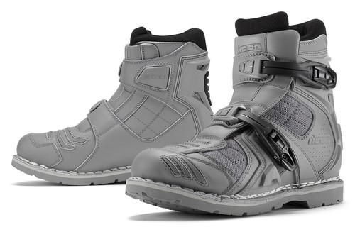 New icon field armor-2 adult leather boots, gray, us-14