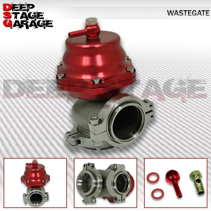 Universal external 46mm turbo/manifold exhaust wastegate+12-psi spring psi red