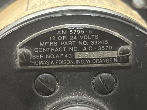 Vtg 1940's Thomas A Edison Inc Aviation Air Temperatur Indicator Gauge Untested, US $99.99, image 5