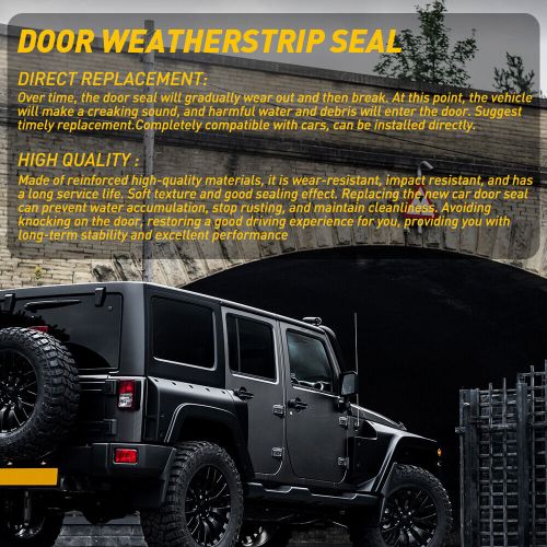 Fit For 2007-2018 Jeep Wrangler Front Door Weatherstrip Seal Left Right Kit Pair, US $54.99, image 12