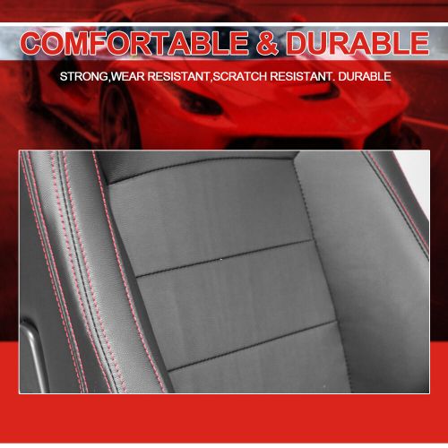 1Pair Universal Car Racing Seats PVC Leather with 2 Sliders Sport Seats Black, US $315.00, image 2