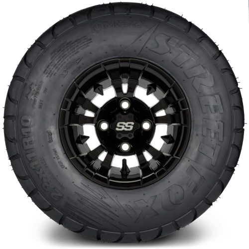 MODZ 10"Vampire Glossy Black Golf Cart Wheels and Tires (22x11-R10) Set of 4, US $750.95, image 4