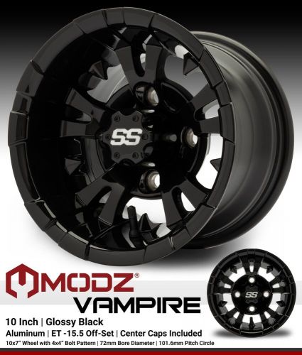 MODZ 10"Vampire Glossy Black Golf Cart Wheels and Tires (22x11-R10) Set of 4, US $750.95, image 5