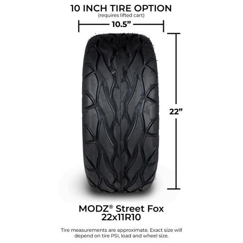 MODZ 10"Vampire Glossy Black Golf Cart Wheels and Tires (22x11-R10) Set of 4, US $750.95, image 7