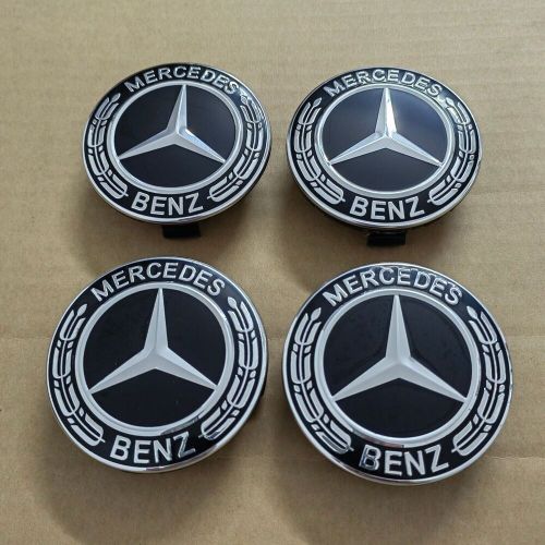4X Wheel Center Caps 75mm Glossy Black Rim Emblem Hubcap Cover for Mercedes Benz, US $19.99, image 7