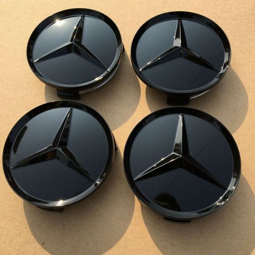 4X Wheel Center Caps 75mm Glossy Black Rim Emblem Hubcap Cover for Mercedes Benz, US $19.99, image 9