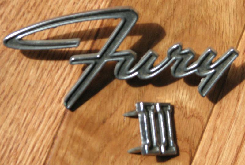 1966 plymouth fury ii fender emblems 2524 233 3 and 252420 90 332