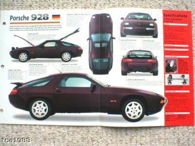 1991 / 1992 / 1993 porsche 928 imp brochure